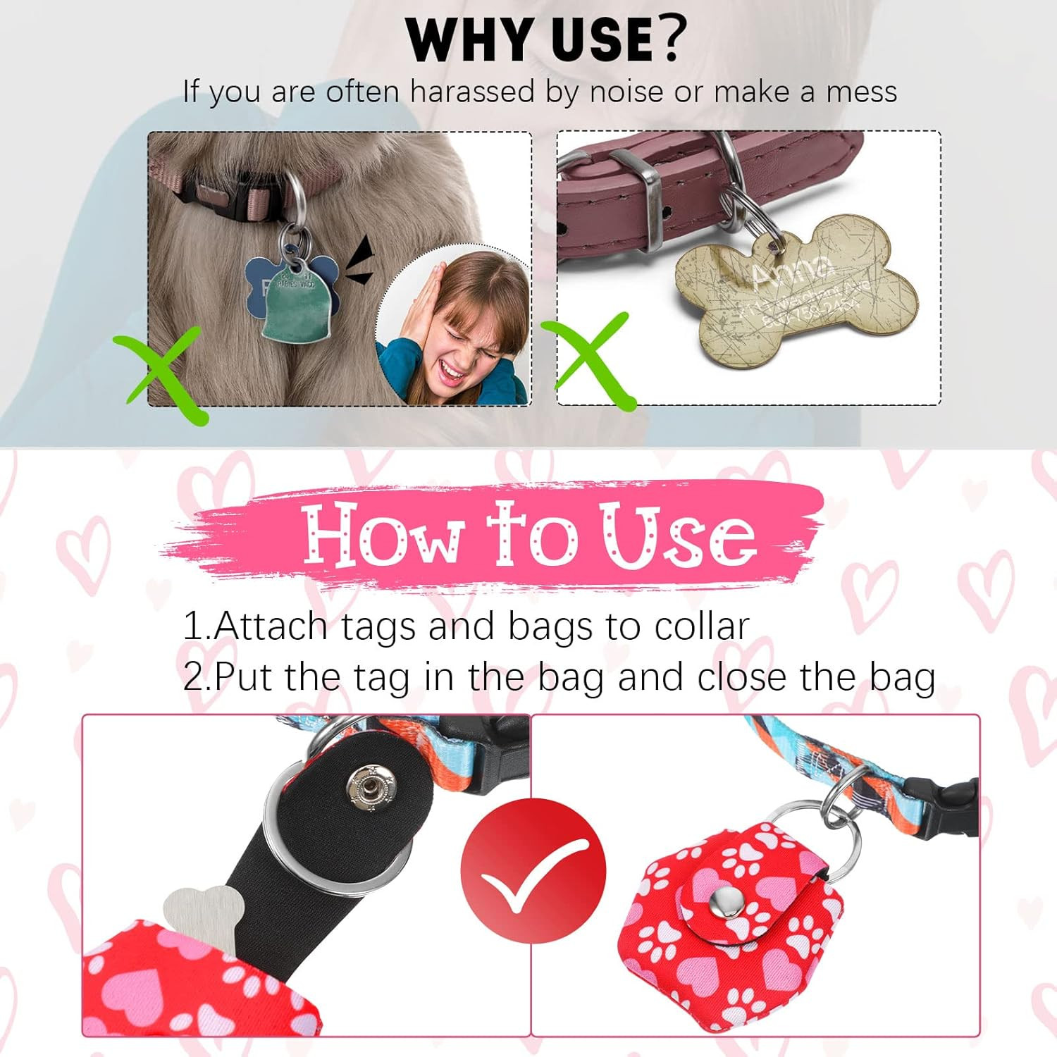 6-Piece Dog Tag Silencer Covers with Rings
