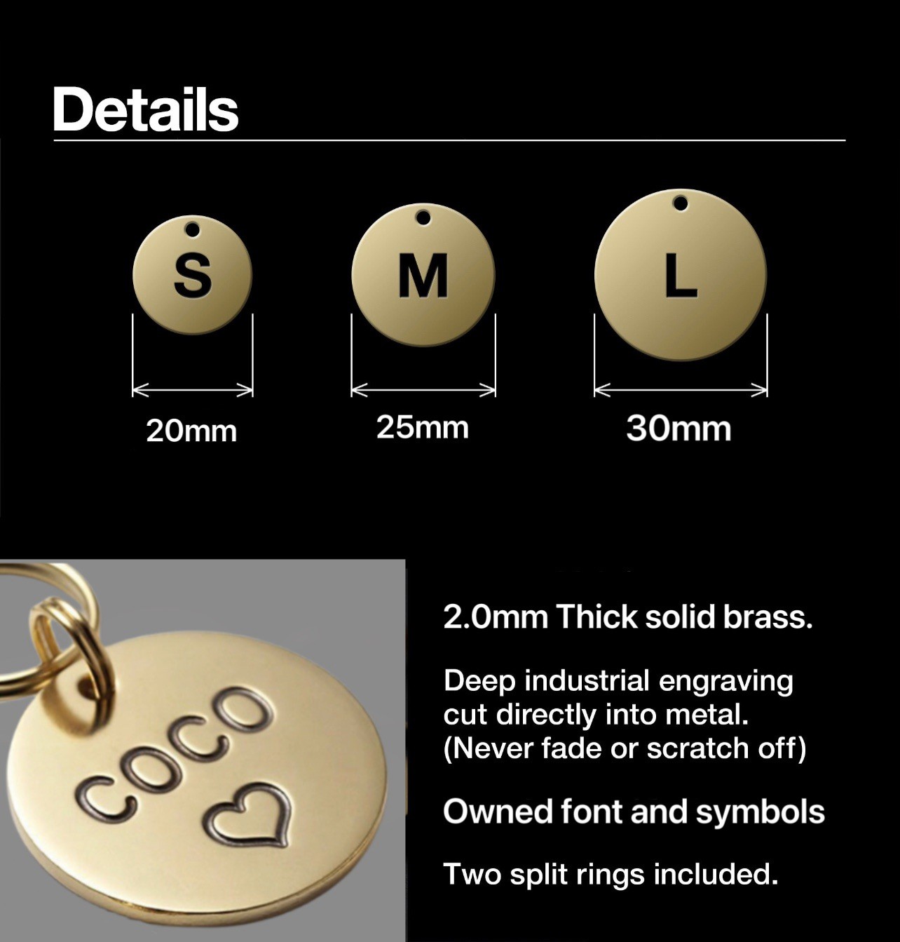 Pawtographize Solid Brass Dog Cat ID Tags Personalized Pet ID Tags Circle