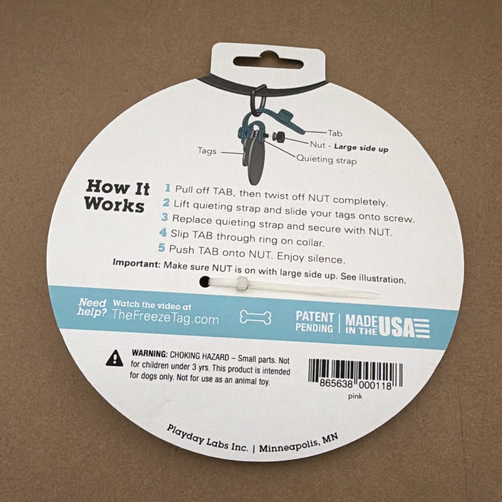 Dog Tag Silencer and Connector, Pink