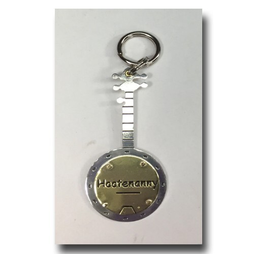 Banjo Pet ID Dog Name Tag Free Engraving Brass Nickel Silver Music Lover Dog Tag