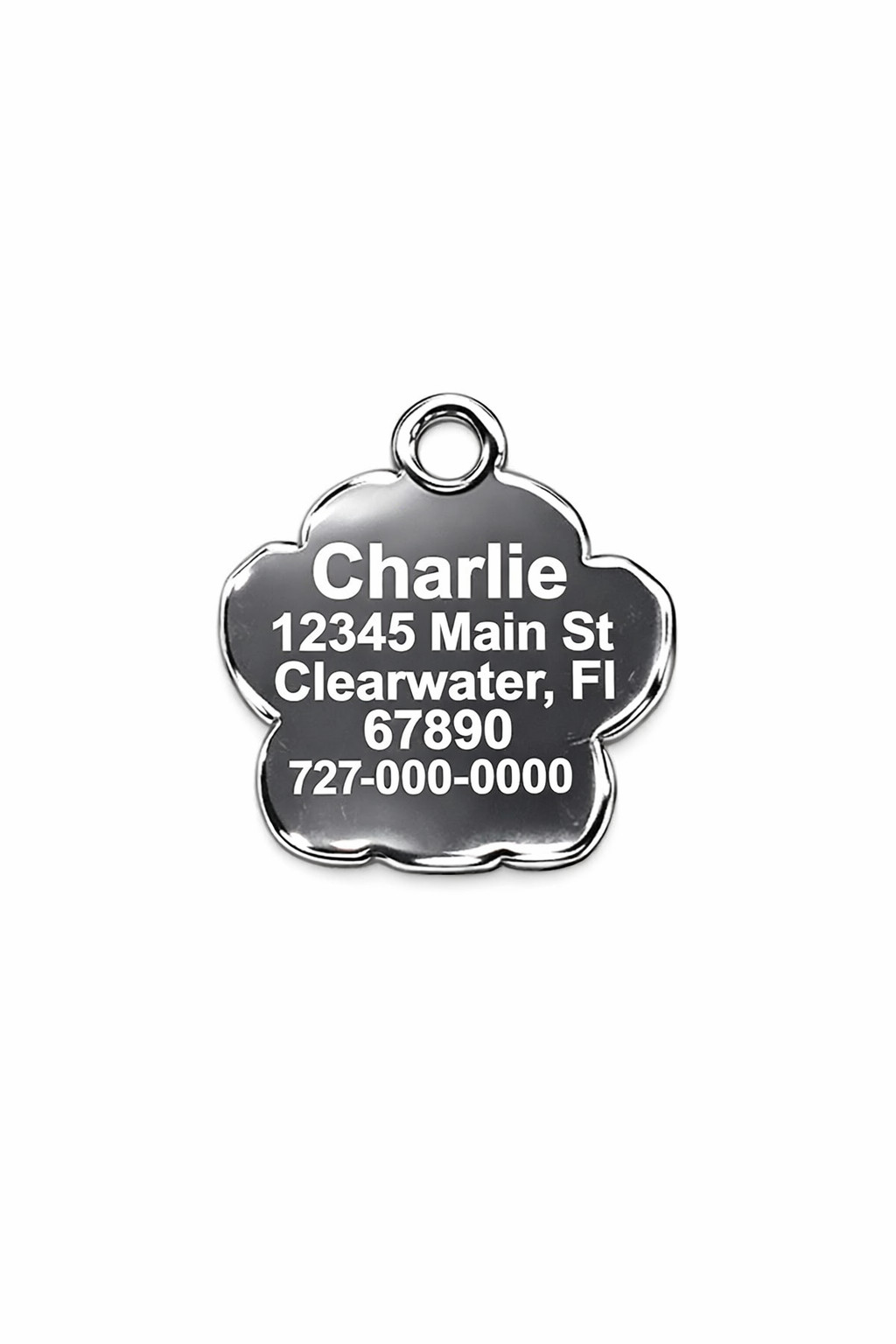 Deep Engraving Glitter Paw Pet ID Tag, Custom Engraved Dog Tags Personalized