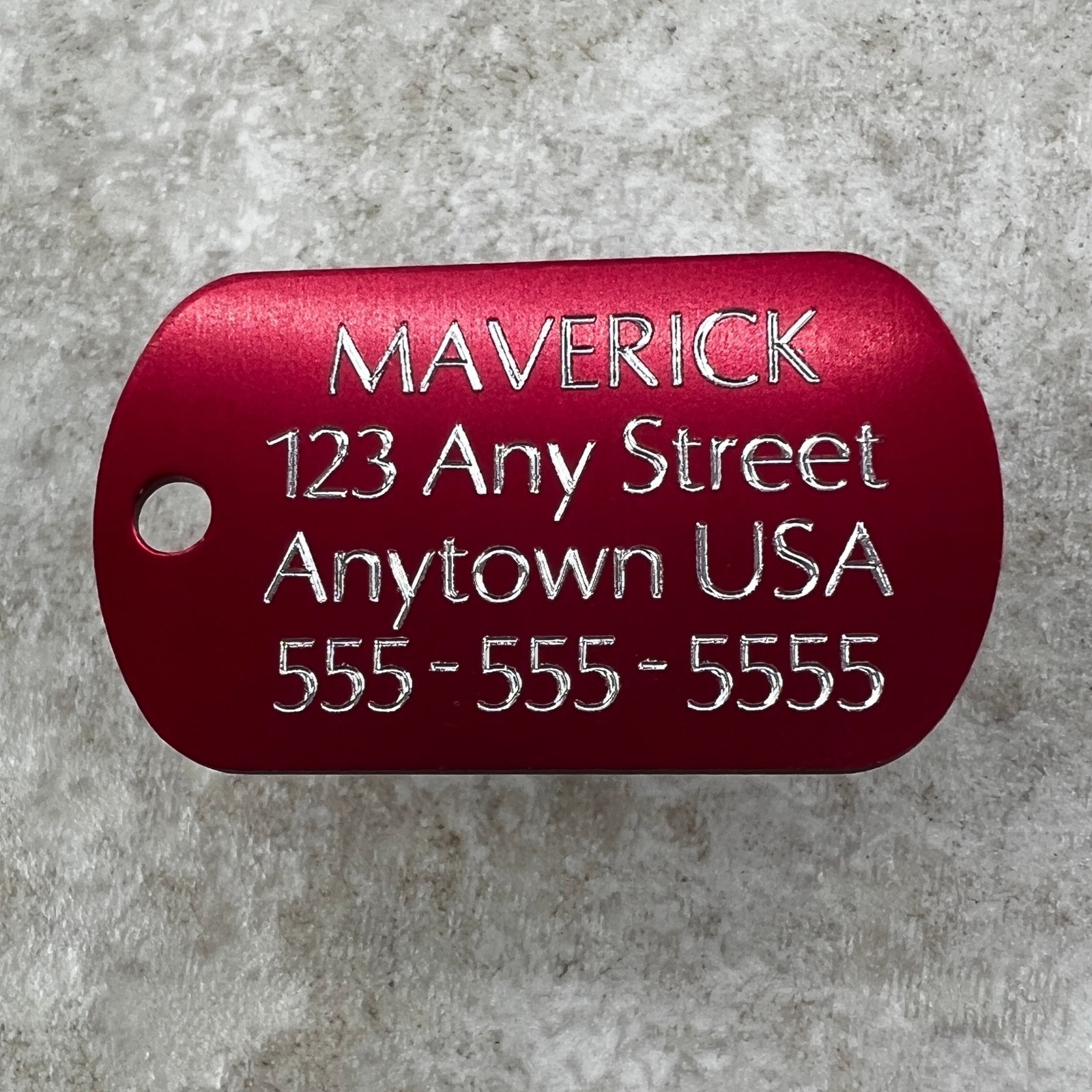 Custom Engraved Tags Personalized Luggage Tag MINI MILITARY Dog Tag MINI RED
