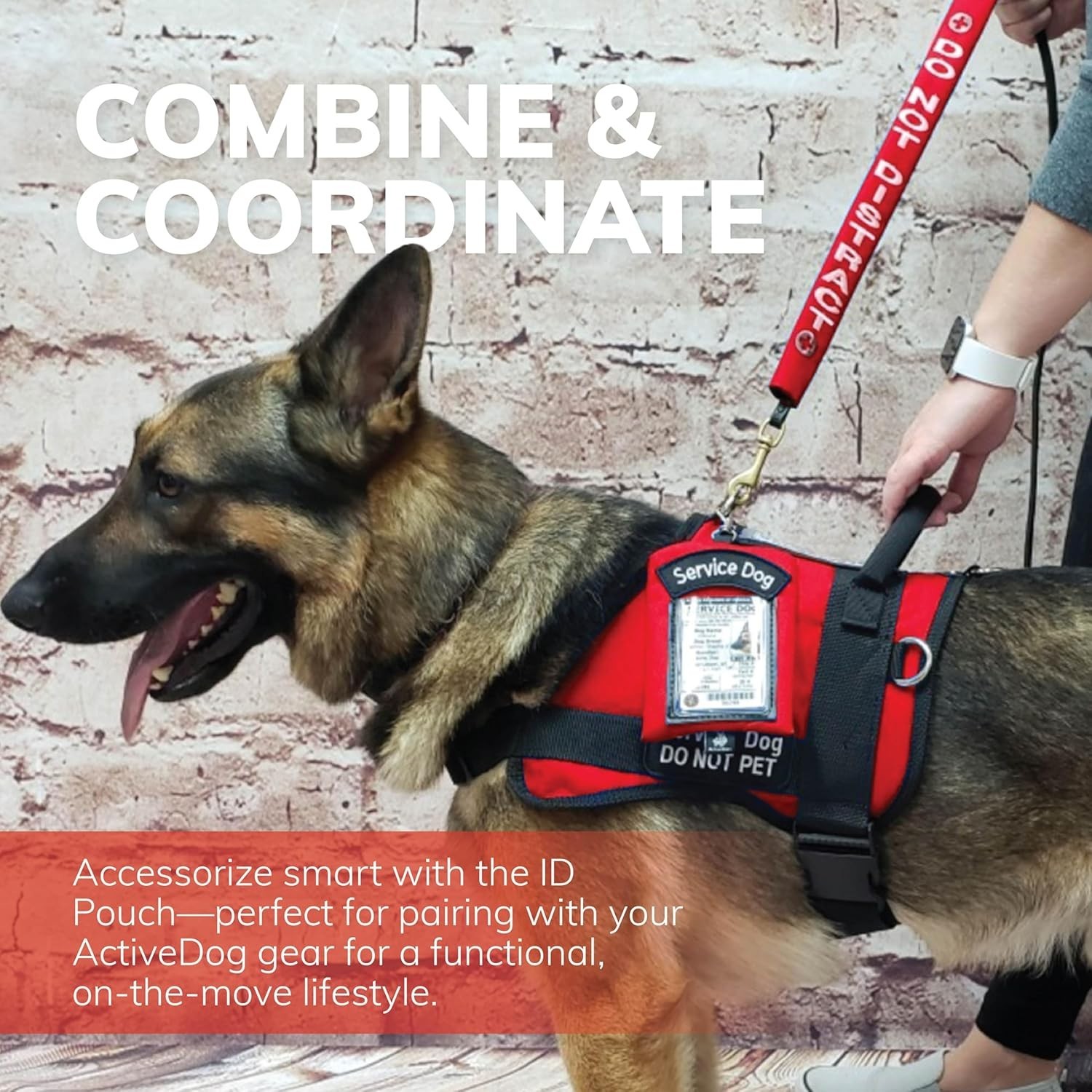 Durable Nylon Service Dog ID Tag Holder – Zipper Pocket for Essentials, 5″x4″