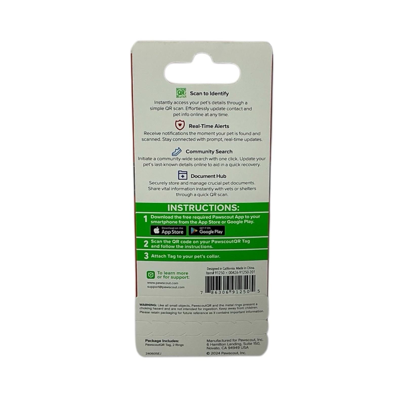 Pawscout QR The Smart Pet Tag Finder for Dogs/Cats Connects To Your Phone