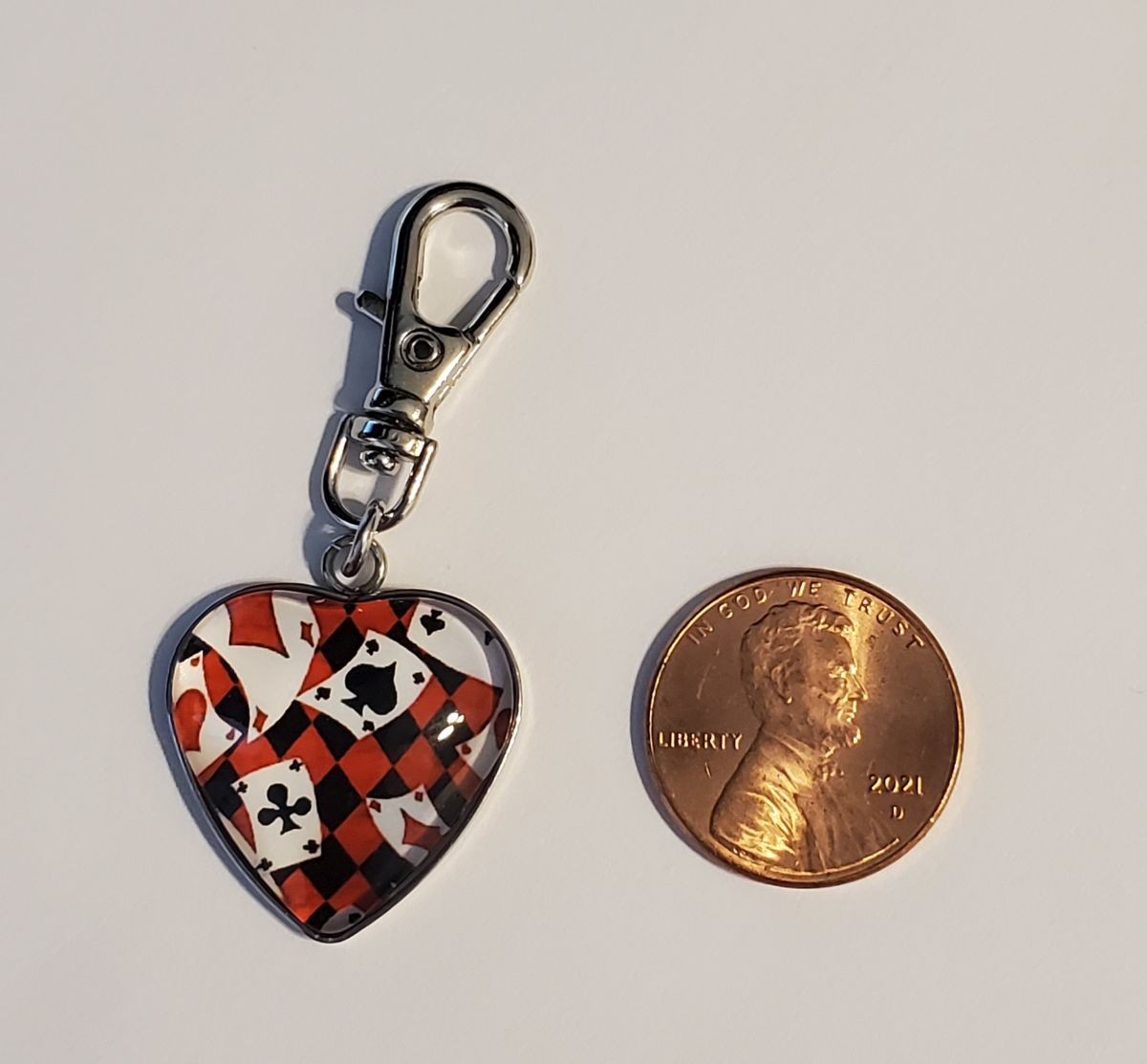 CARD SUITS POKER CHARM ZIPPER PULL BAG PURSE WALLET BACKPACK DOG CAT COLLAR ACE