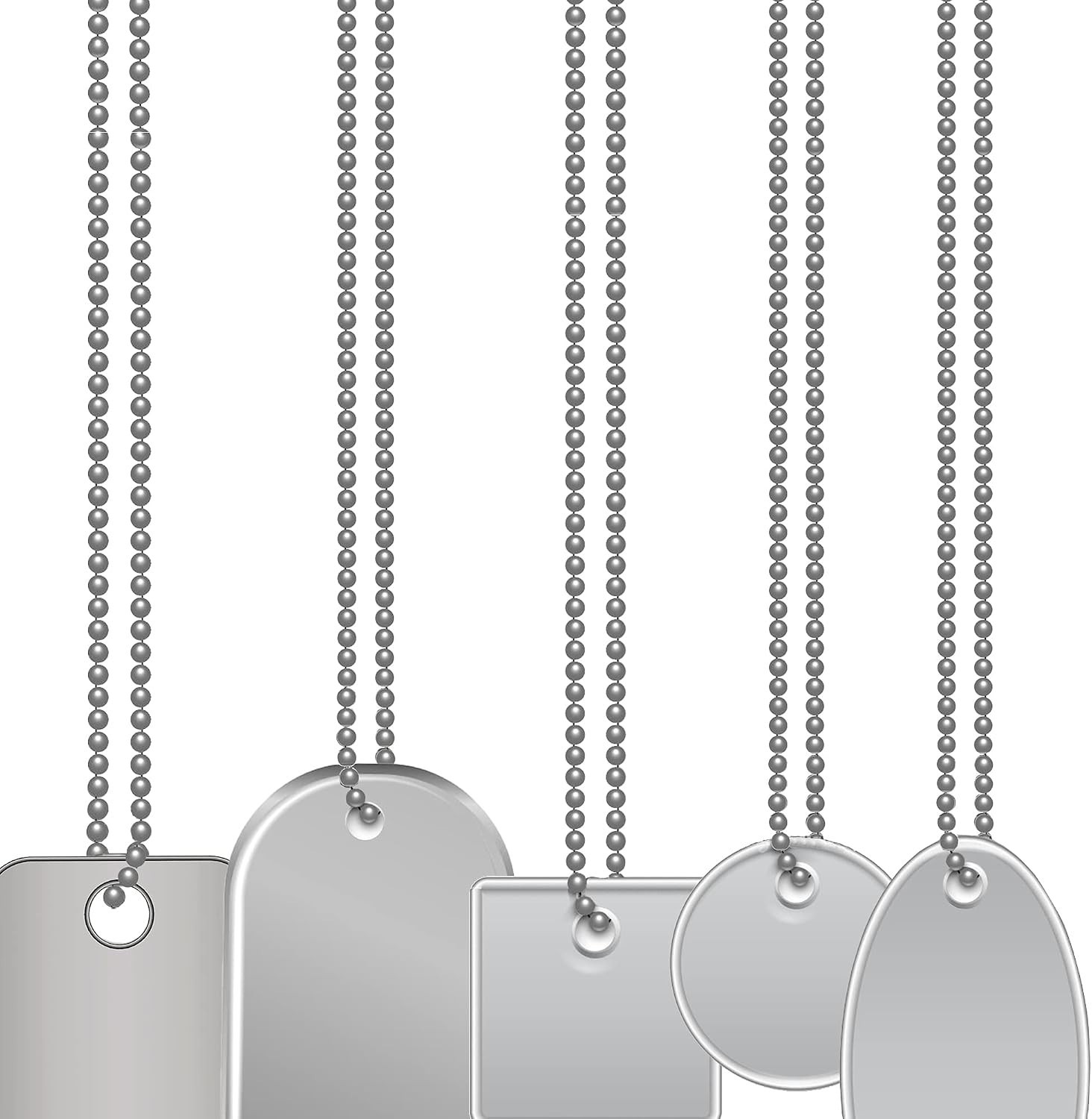 Durable 50-Piece Nickel Plated Dog Tag Necklace Chains – Ideal for DIY Crafts