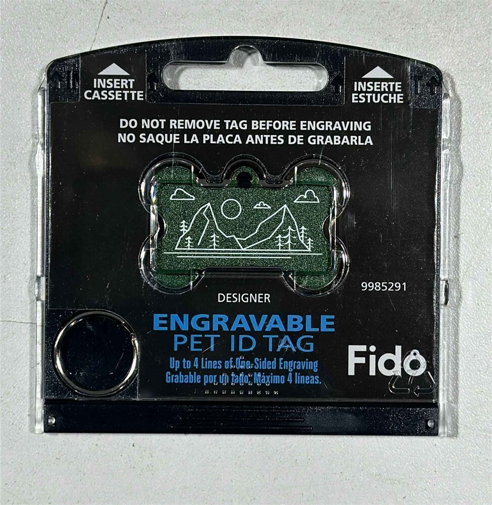 Fido Hillman Engravable Pet ID Tags, Green Mountain 9985291 – 5 Pack