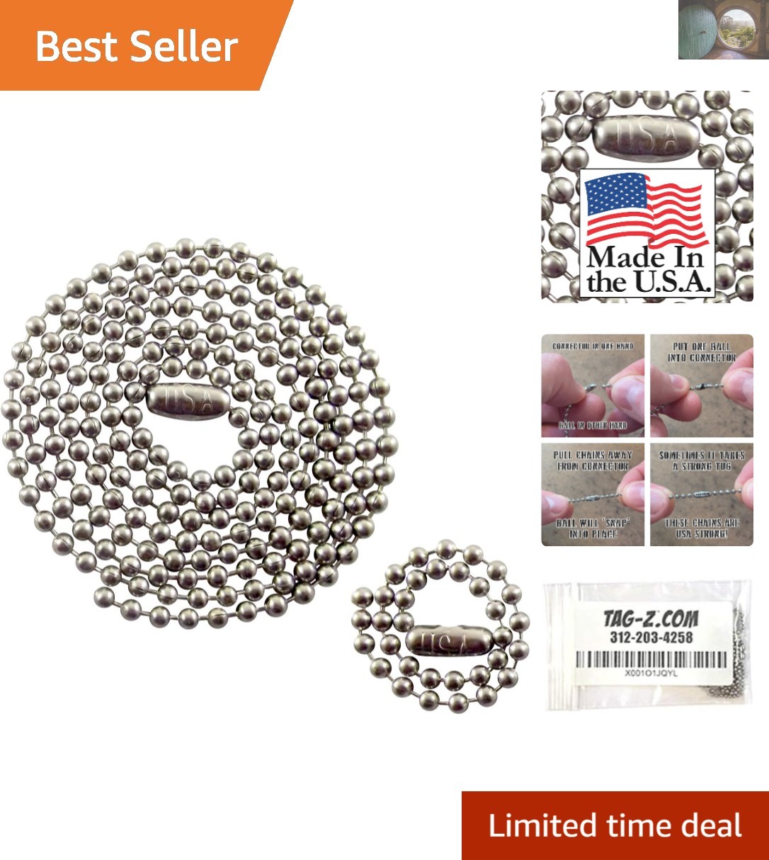Rust-Resistant Stainless Steel Dog Tag Chain Set – Two Lengths, Military Grade