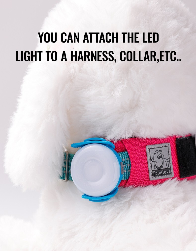 Truelove LED Light-Up Dog Harness Rechargeable IP65 Red Black Blue Green UK
