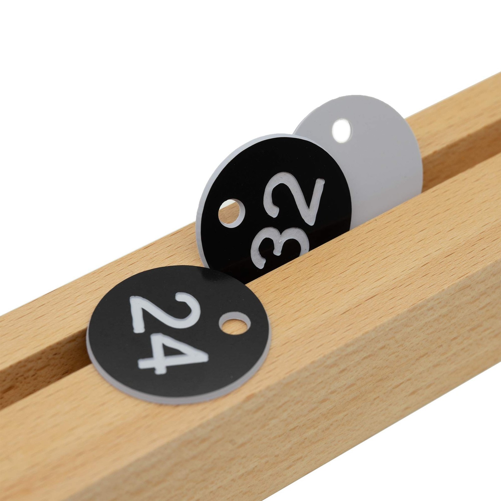 Plastic ID Engraved Number Keys Tags Without Key Rings (1-100, Black) 1-100