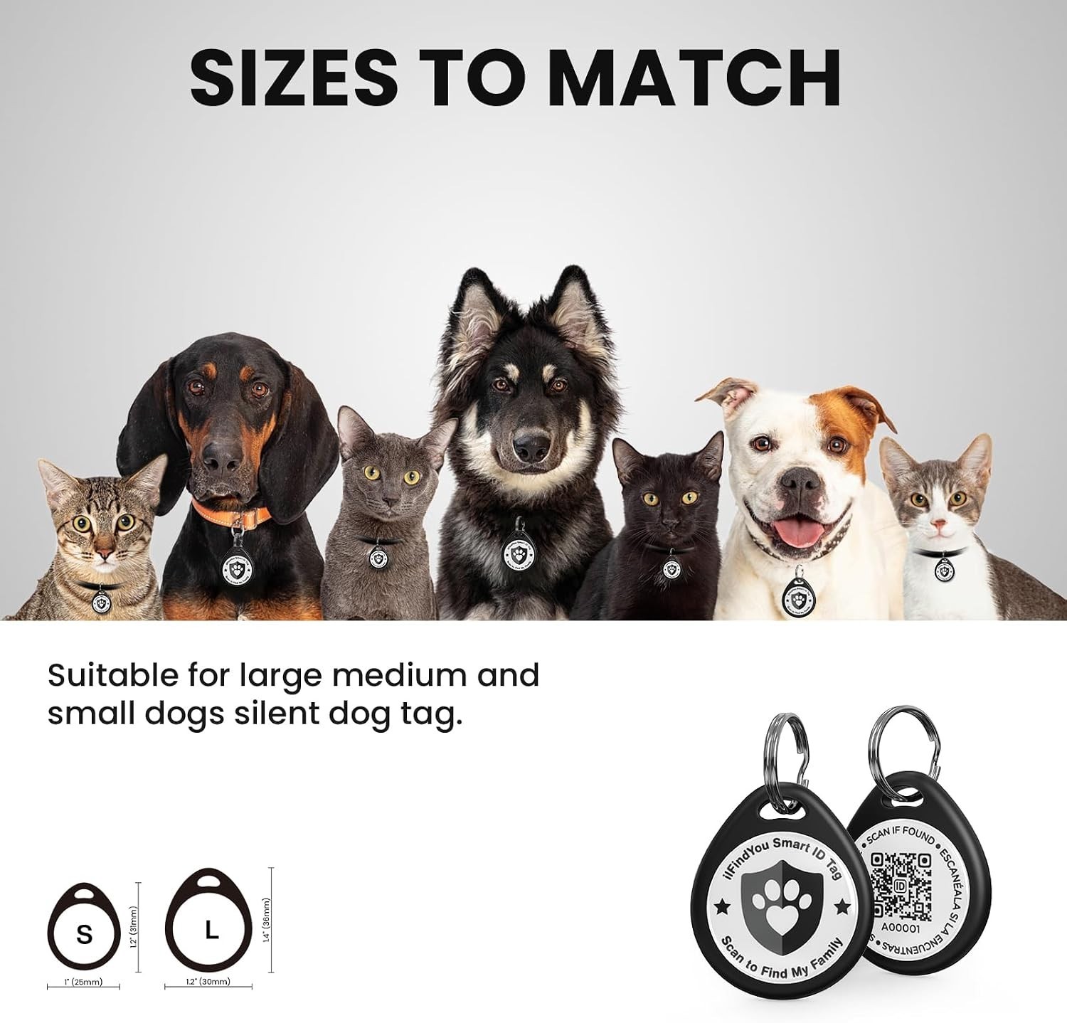 Dog Tags Personalized, QR Code Pet ID Tags for Dog Collar, Online Profile, Sc…