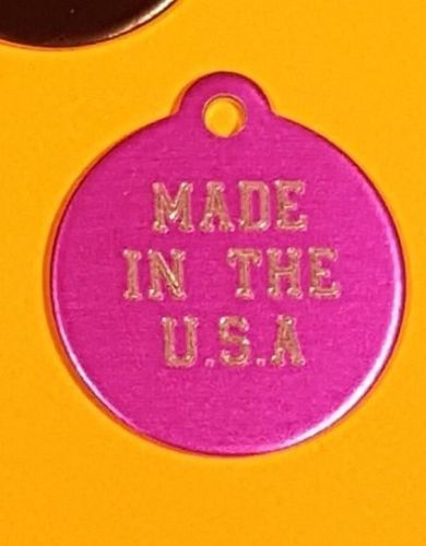 PET TAGS CIRCLE (2.0 CM) ID DOG TAG CUSTOM DIAMOND ENGRAVED 2-SIDED PERSONALIZED