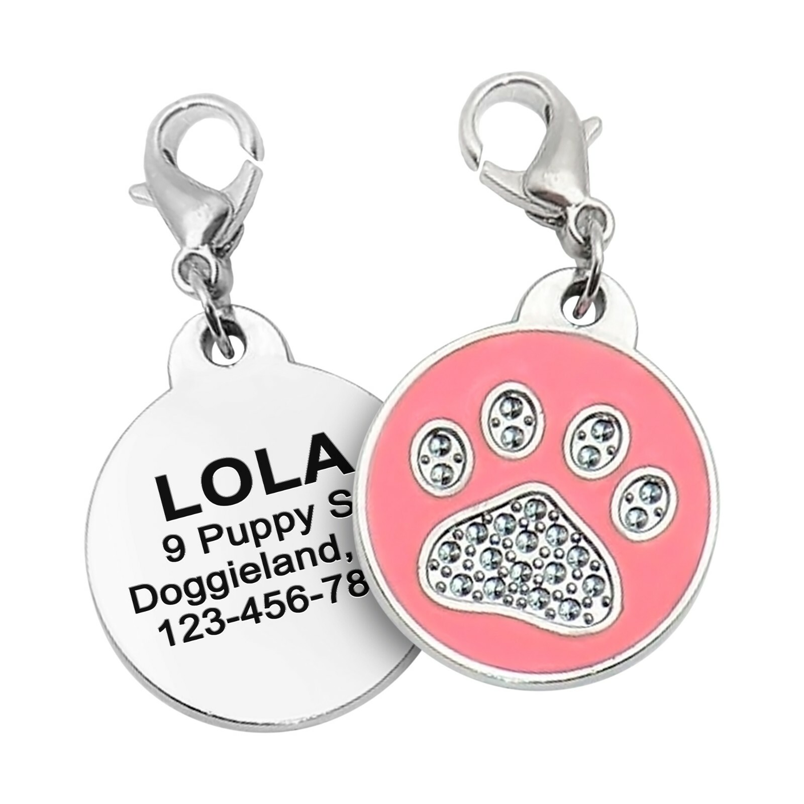 Custom Paw Dog ID Tag Shiny Engraved Cute Dog Paw Tags For Collars