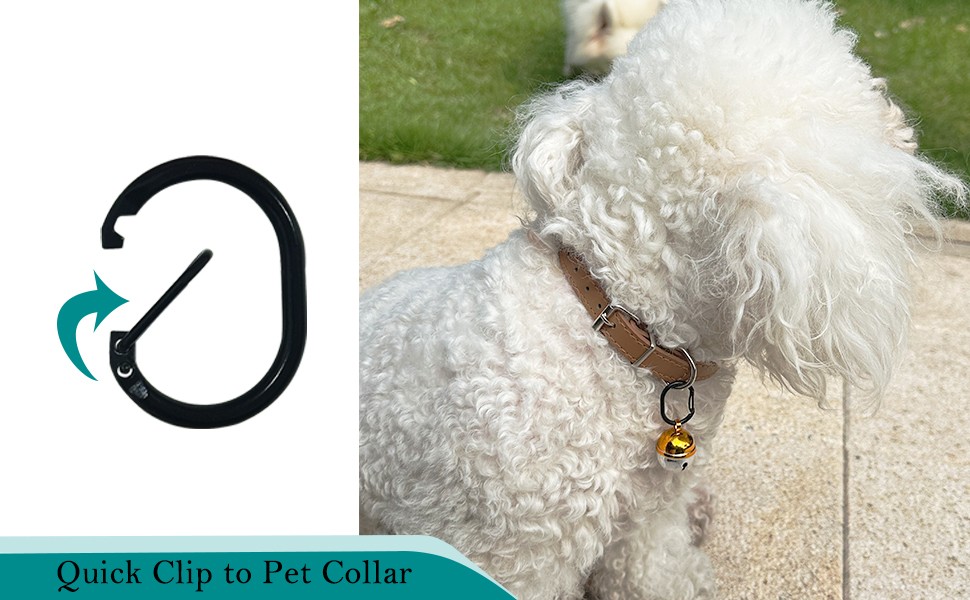 4 Pack Pet Tag Clips, Dog Rings for Pet Collar, ID Tag Quick Clips for Dogs and