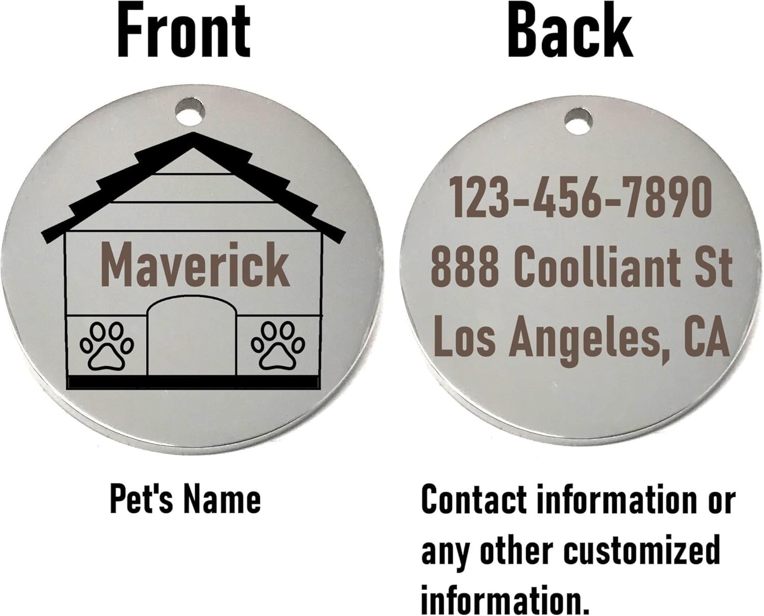 Personalized Dog House ID Tags – Custom Laser Etched Name Tag for Pet Collar