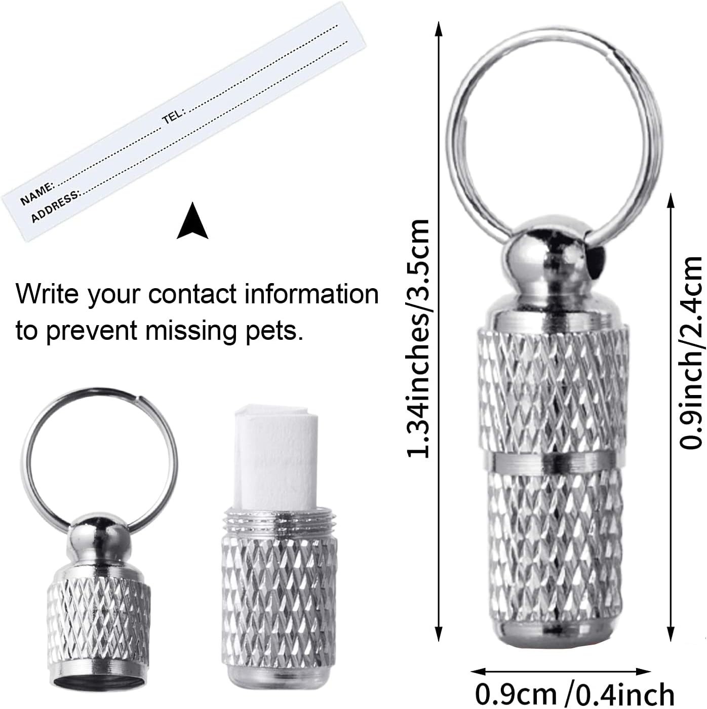 5 Pack Custom Pet ID Tags, Dog Tags with Name Tag and Tel Address, Silver Acc…