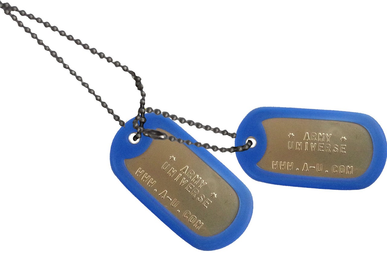 US Military Dog Tag Set ID Matte Metal ID Dog Tags Necklace Complete Set