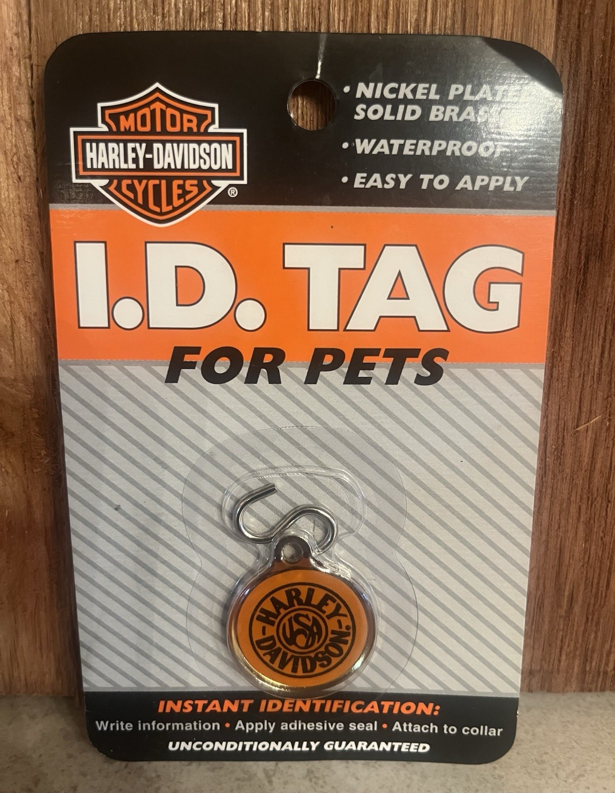 Harley Davidson Pet I.D. Tag Nickel Plated Solid Brass New