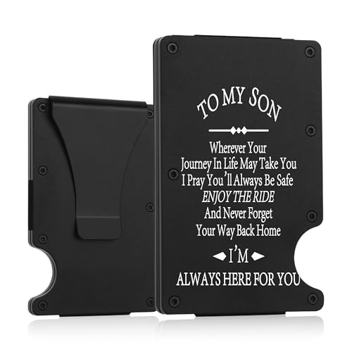To My Son Gifts: Minimalist Personalized Engraved Metal Slim Wallet – Wherever