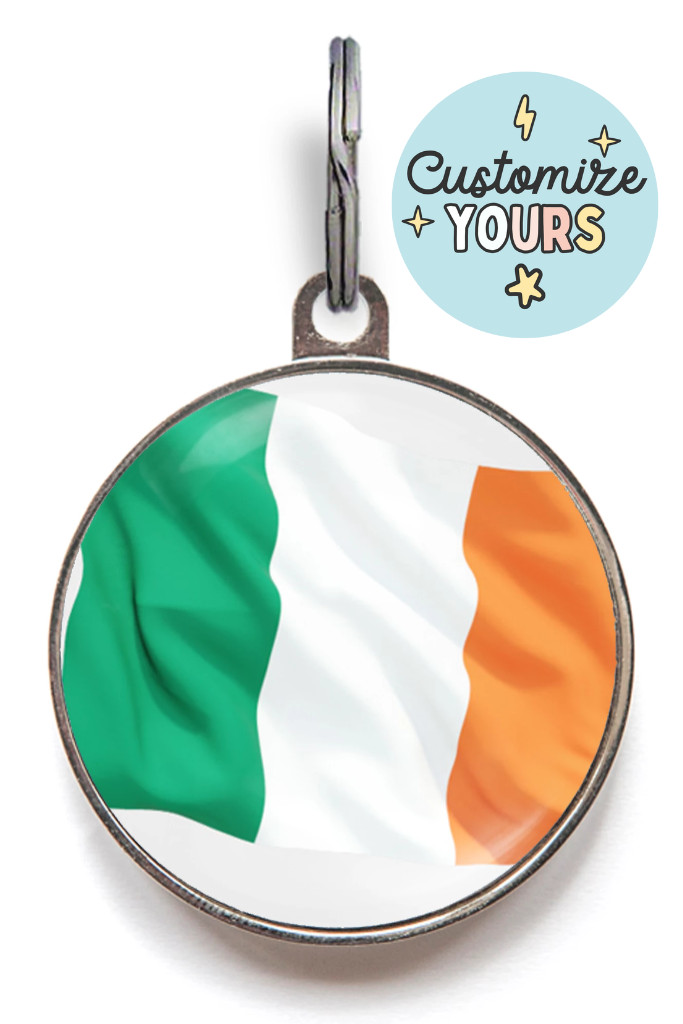 Irish Flag Dog Tag – Custom Ireland Pet ID Tag for Dogs & Cats, Personalized