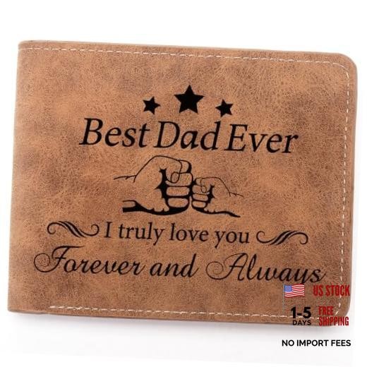 To My Dad Gifts, Leather Wallet for Man, Engraved Personalized Leather Best