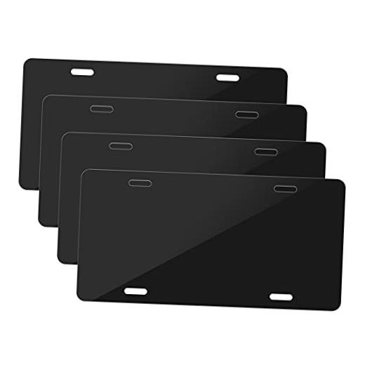 4PCS Blank Metal Automotive License Plate Plates Tag for Custom Black-4pcs