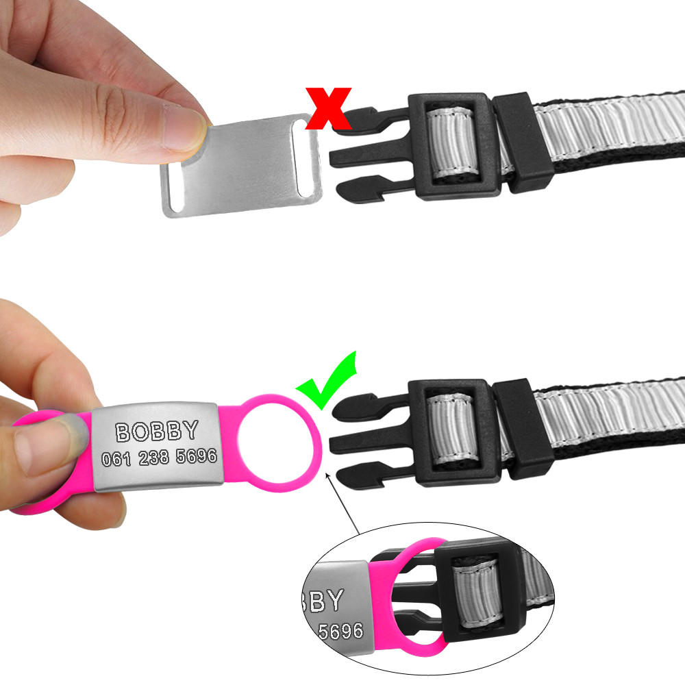 10pcs/lot Wholesale Blank Slide-On Dog Tags for Pets No Noise Pet Collar Tags
