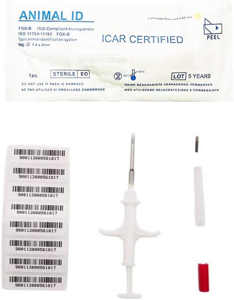 20 Pack 1.4X8Mm Universal Standard Microchip, ISO11784/ISO11785/FDX-B Pet ID Tag