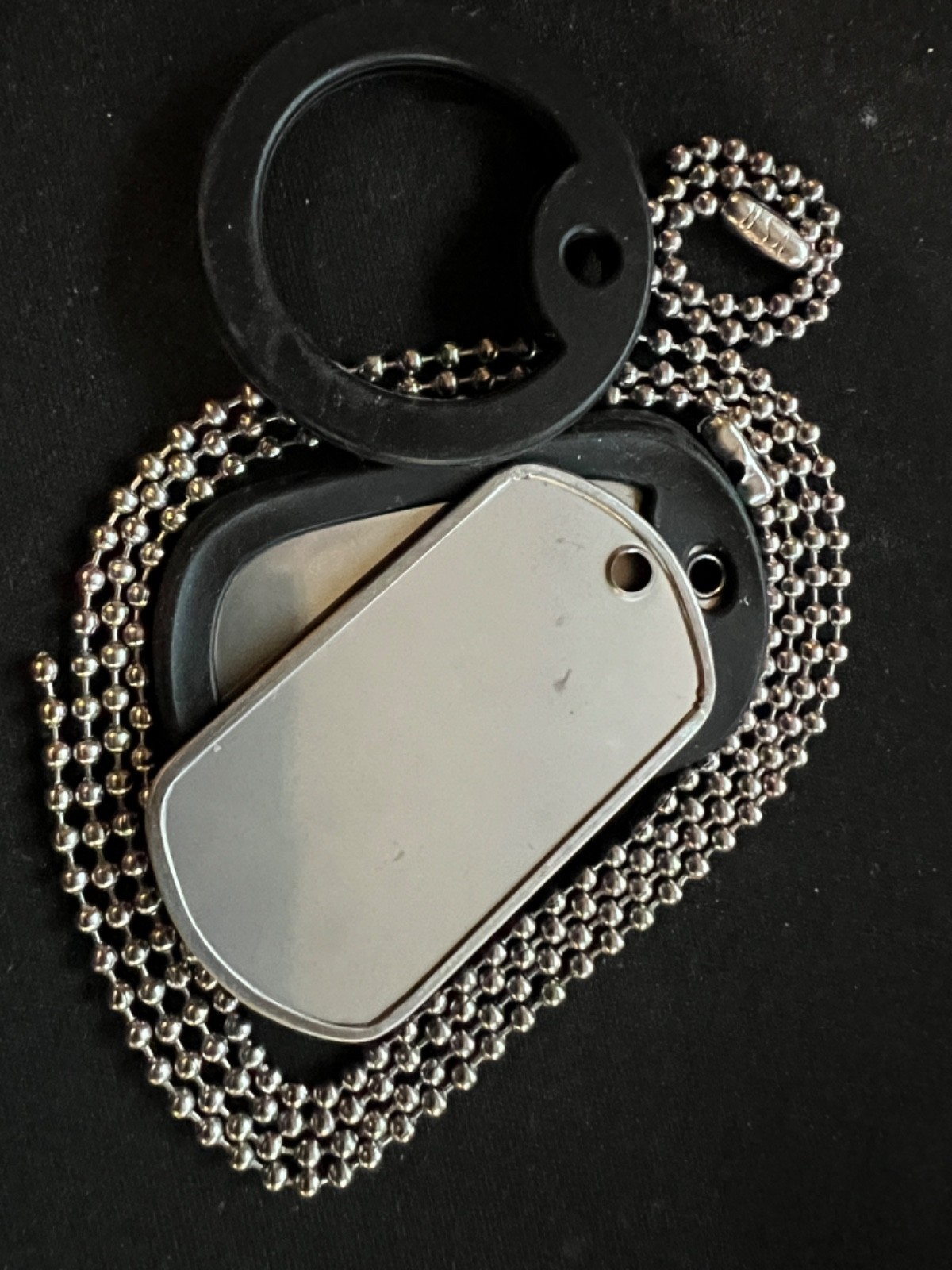 DOG TAGS MILITARY CUSTOM DEBOSSED 2 TAGS SAME AS GI (UP To 18 SPACES)!!