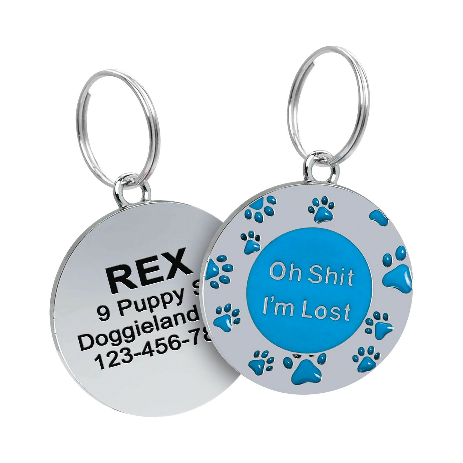 Sh*t I’m Lost Custom Funny Dog Cat Tag Engraved Pet Collar Personalized ID Tags