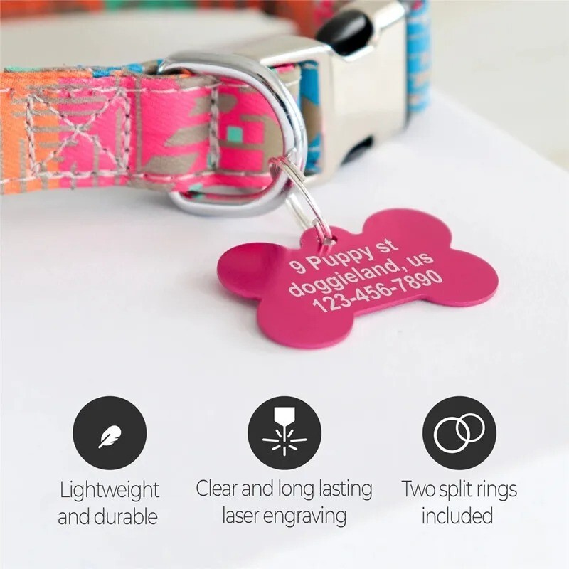 Personalized Pet ID Tag Dog Cat Nameplate Collar Custom Tag for Dog Cat Collar