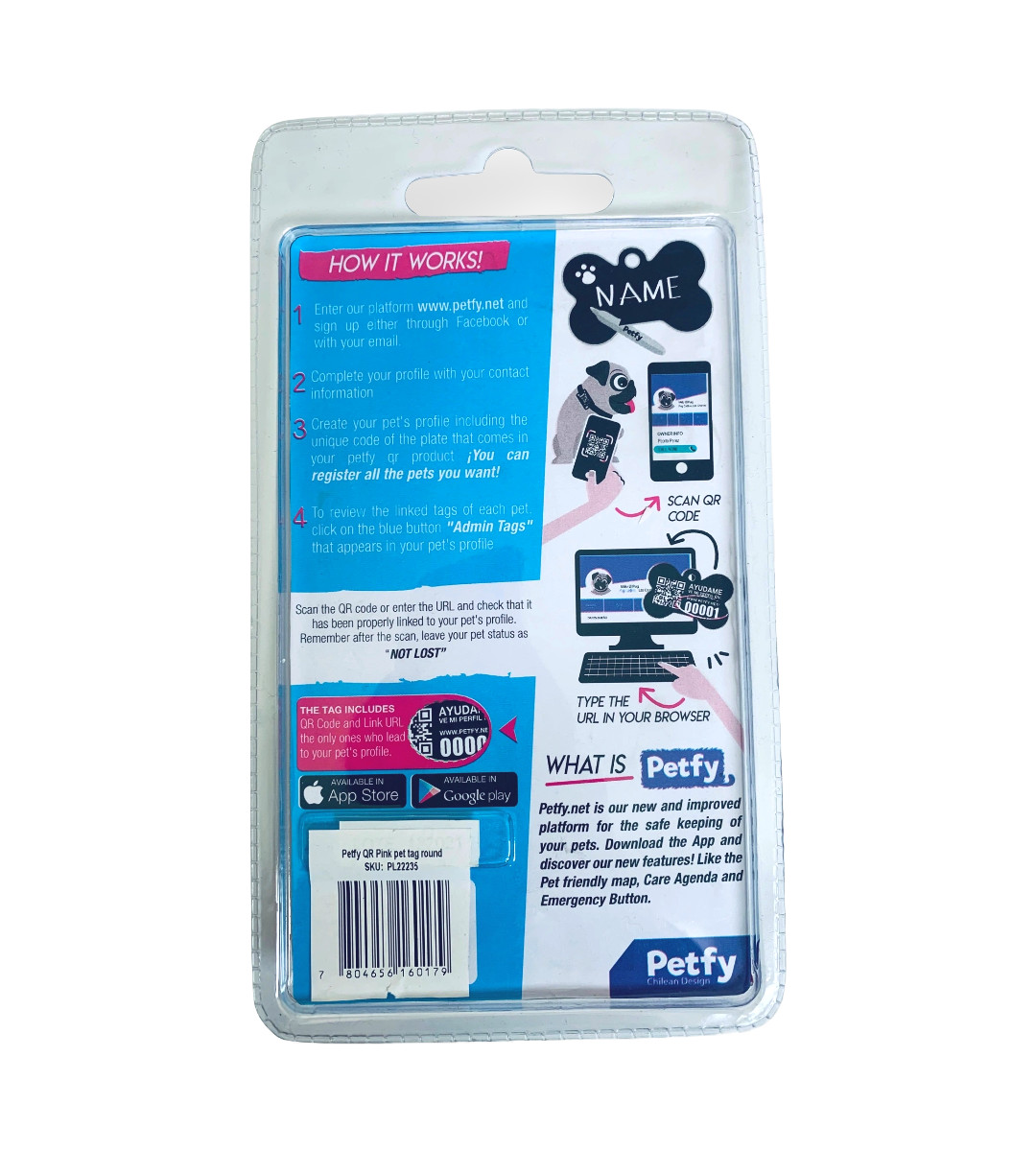 QR aluminum Tag black bone shape