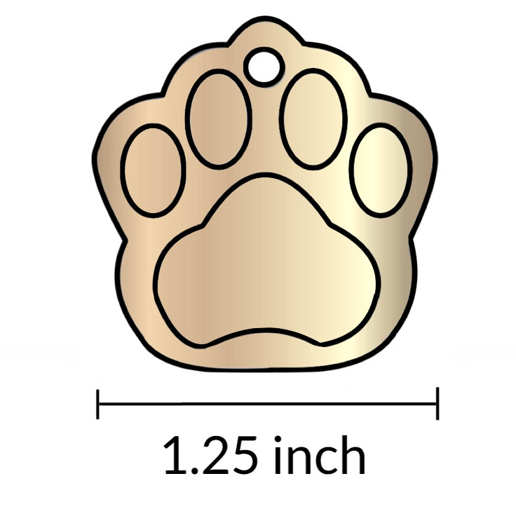 Custom Engraved Dog Tags Personalized Dog Collar Pet Tags Engraved ID CHROME PAW