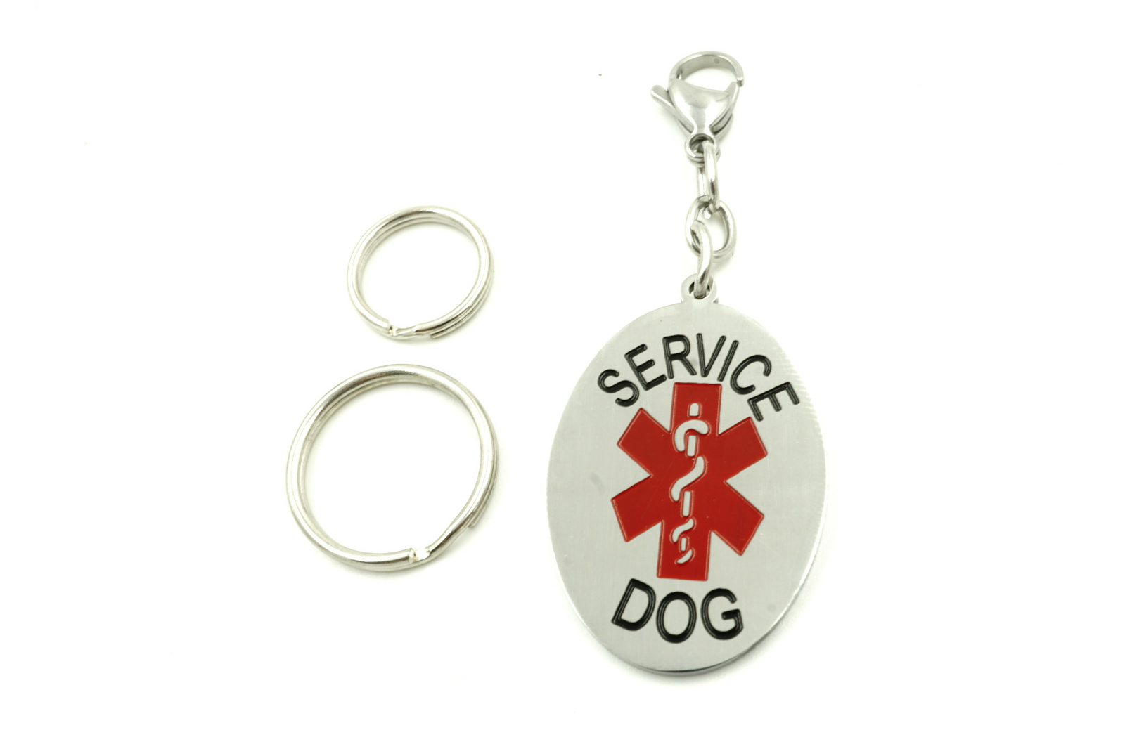 Service Dog Alert Oval Stainless Steel Pet ID Tag