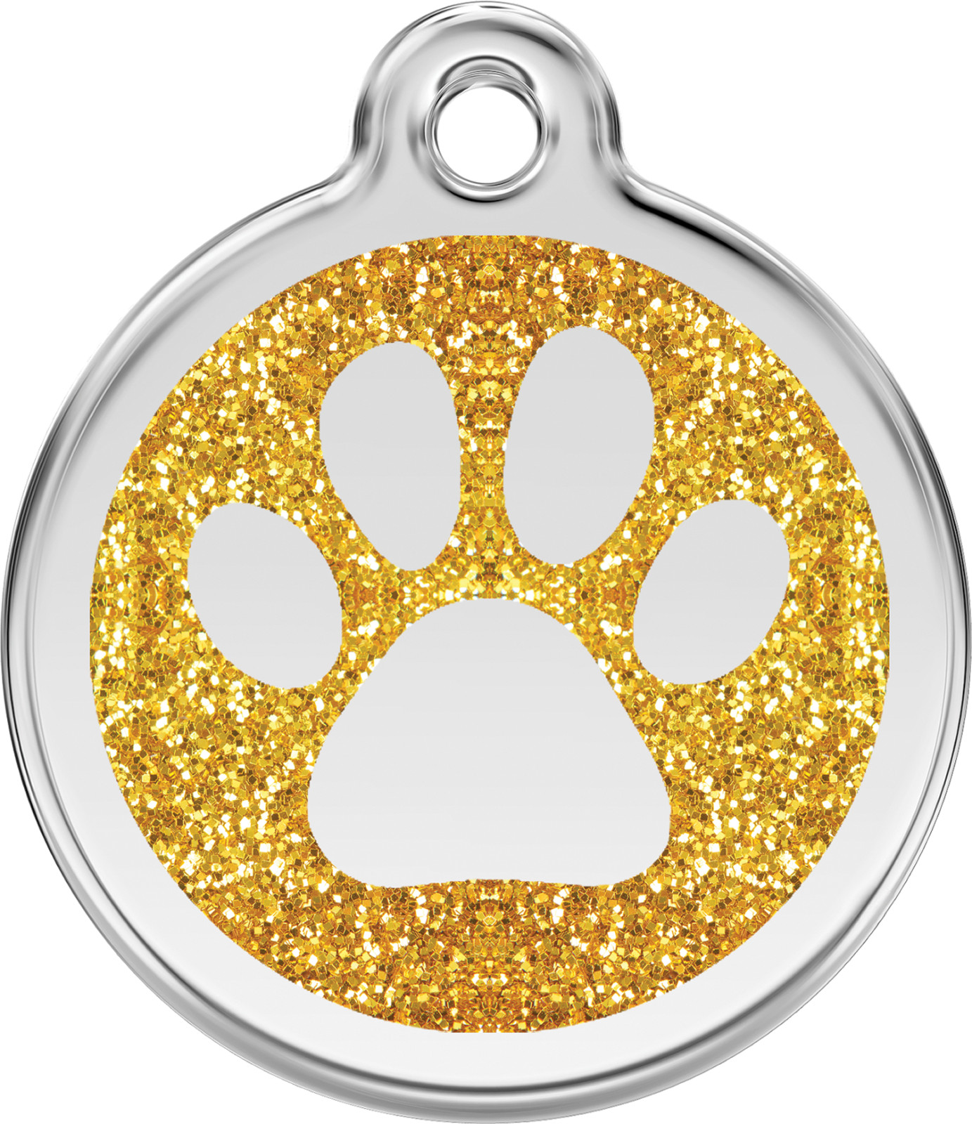 Red Dingo Glitter Paw ID Charm Dog Tag Red Blue Purple Pink Gold Silver Aqua