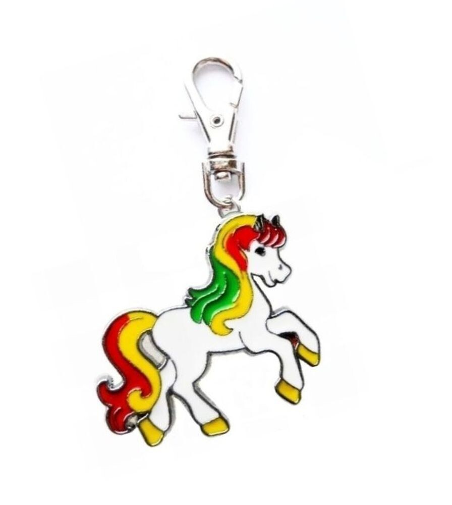 HORSE CHARM PRANCING UNICORN ZIPPER PULL PURSE WALLET BACKPACK DOG CAT COLLAR