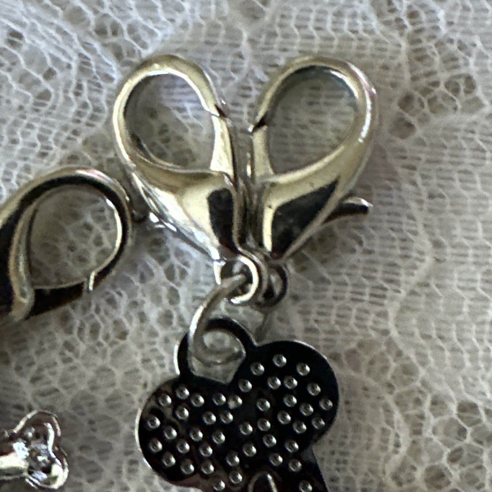 Lot Of 2 Dog Cat Pet Silver Toned Collar Rhinestone Charms Skull & Bone