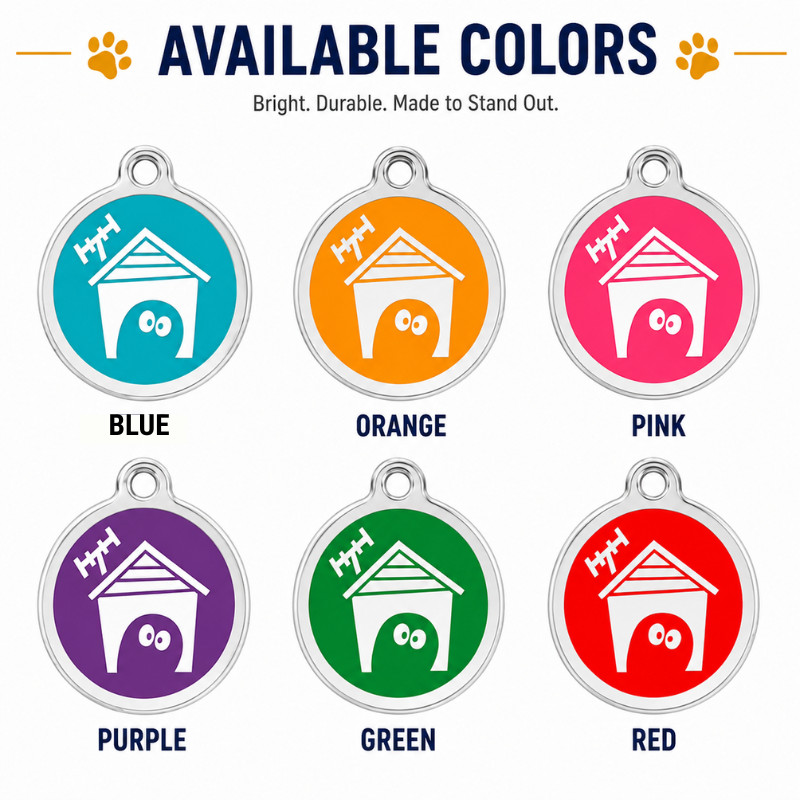 Personalized Enamel Dog Cat ID Tag Multiple Designs Custom Engraved Pet Tags