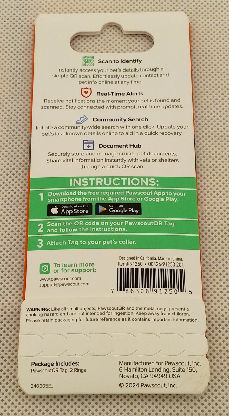 PawscoutQR The Smart Pet Tag Finder for Dogs & Cats Connects To Your Phone