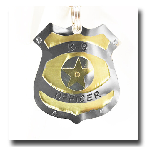 Police Officer Badge K9 Pet ID Dog Name Tag Free Engraving Brass Nickel Silver