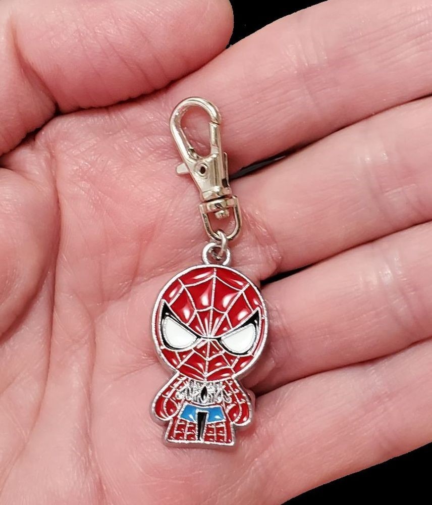 SPIDERMAN CHARM SUPERHERO ZIPPER PULL BAG PURSE WALLET BACKPACK DOG CAT COLLAR