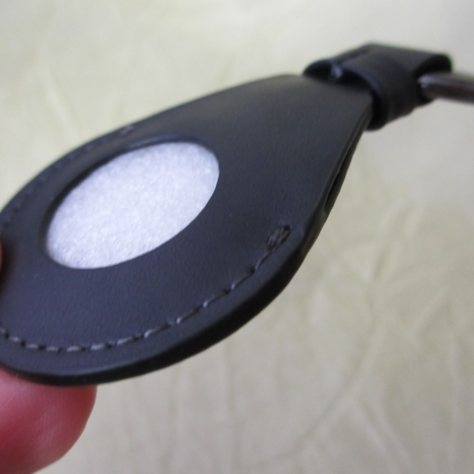 New BLACK ROUND RING hang tag pet finder id CASE clips on collar 2 side window