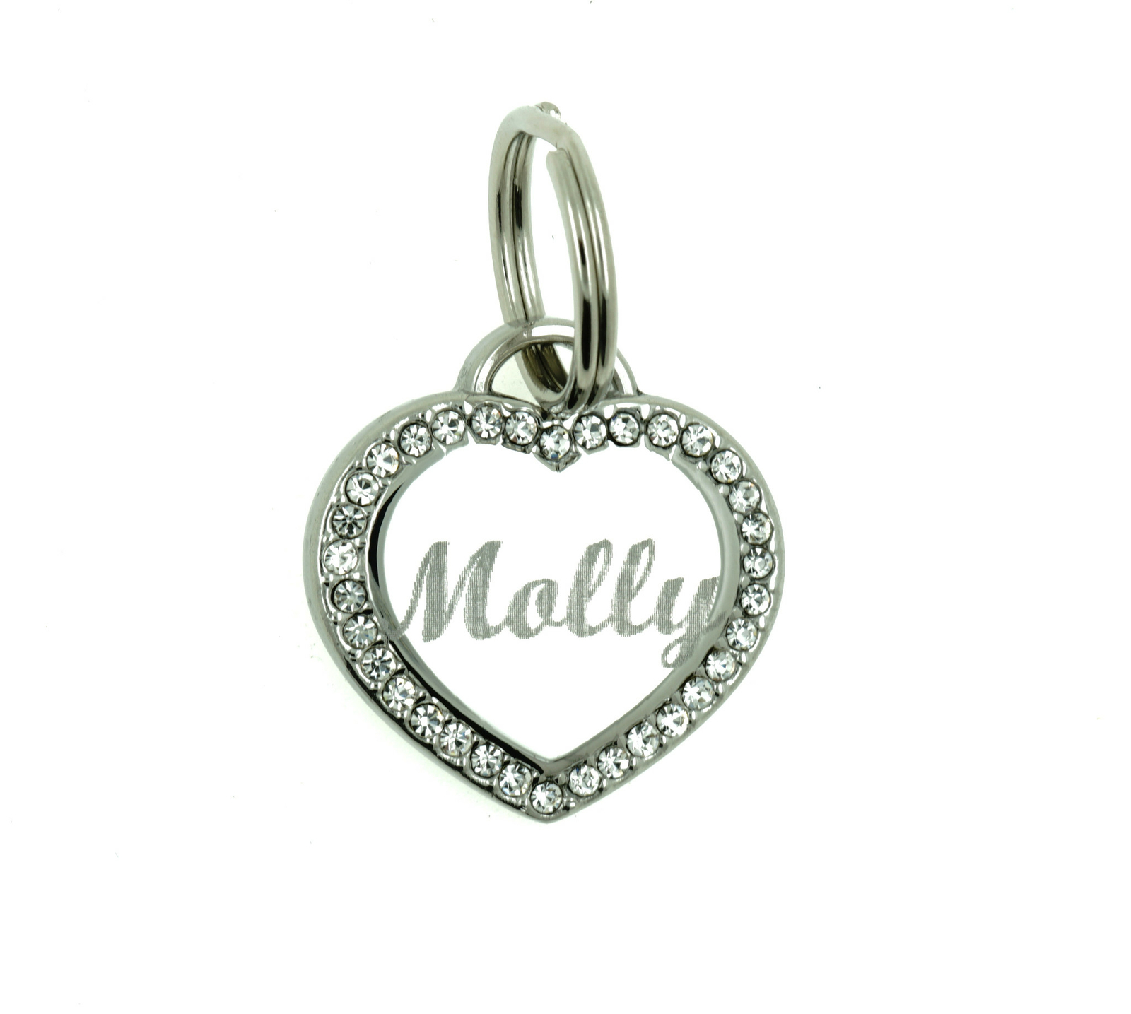 Custom Engraved Personalized Stainless Steel Small Heart SZ Dog Tag Pet ID Name
