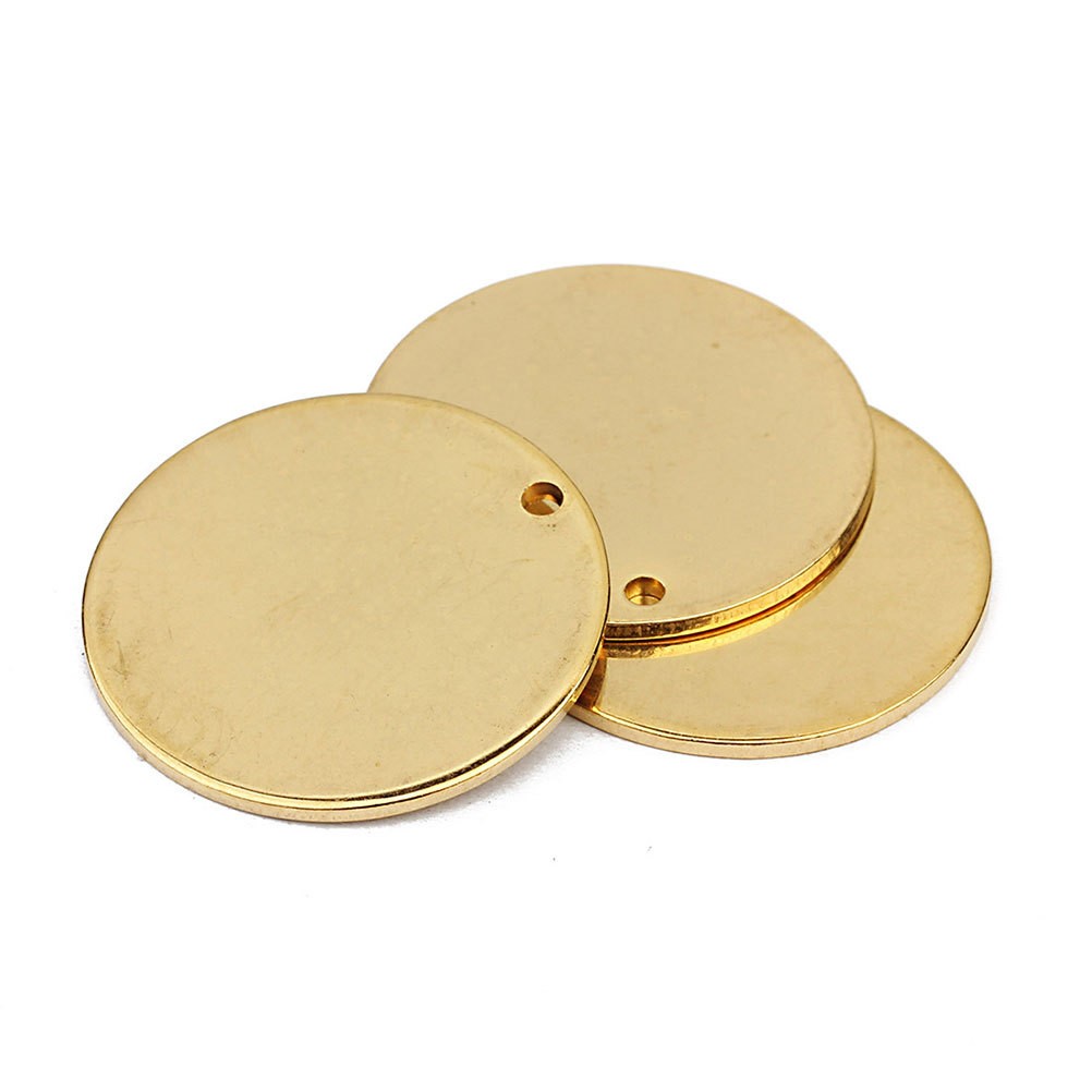 10 Pcs Circle Blank Charm Pet Tag DIY Jewelry Pendant Dog ID Hangings