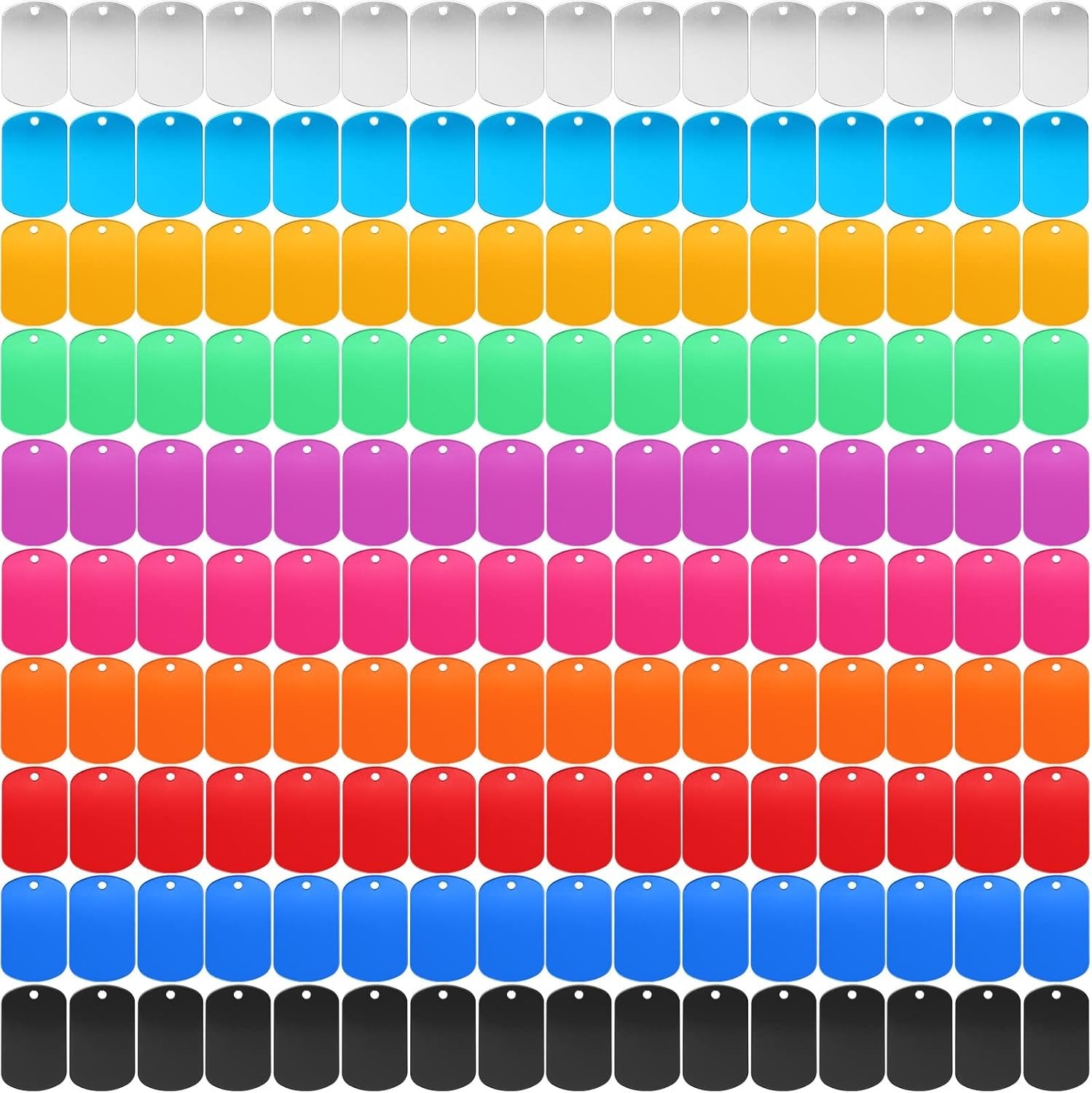 300 Blank Aluminum Tags, Metal Stamping, Assorted Colors