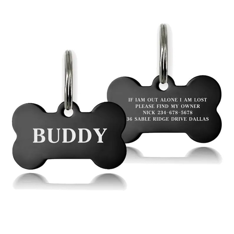 Engraved Personalized Dog Pet tags Double Side Engraved ID Dog Cat Tag