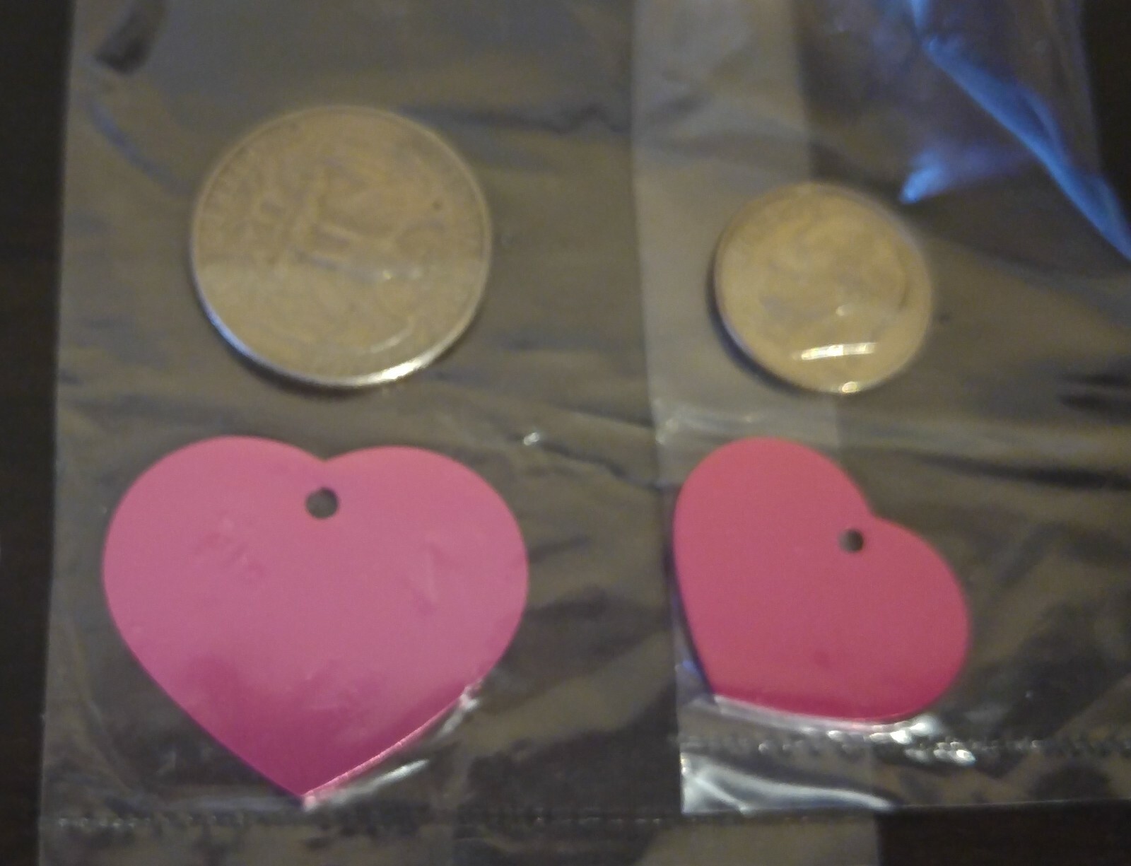 CUSTOM ENGRAVED DOG HEART TAG DOUBLE SIDED PERSONALIZED ID DOG CAT CHARM TAGS