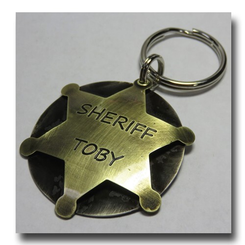 Sheriff Badge Pet ID Dog Name Tag Free Engraving Brass Nickel Silver Customized