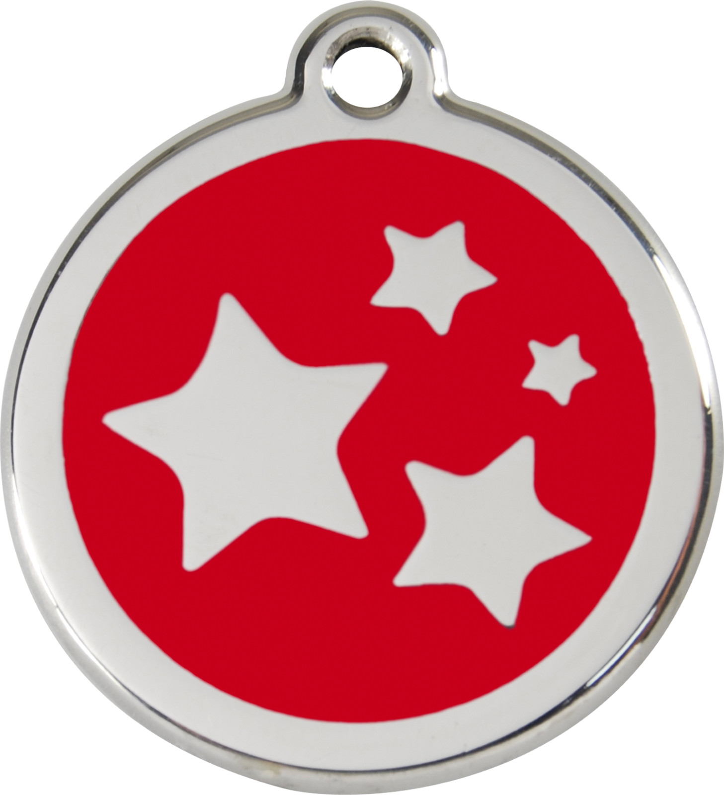 Steel Red Dingo Stars ID Dog Tag Black Purple Blue Green Yellow Orange Red Pink