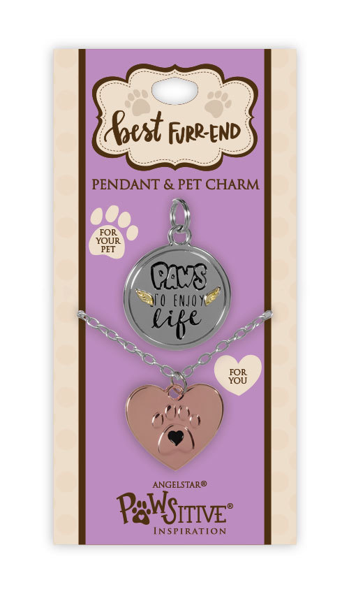Best Friend Puppy Pendant Necklace & Rescue Dog Pet Charm / PAWS TO ENJOY LIFE